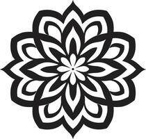 Mandala Majestät monochromatisch Mandala im schwarz spirituell Symmetrie elegant mit Mandala Muster vektor
