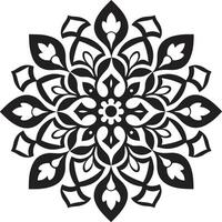 helhet viska svartvit mandala emblem terar kulturell väsen mandala med elegant svart i vektor