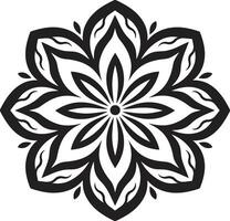 Ganzheit flüstern Mandala im glatt schwarz kulturell Wesen schwarz Emblem mit Mandala im vektor