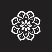 göttlich Glanz kompliziert Mandala im elegant schwarz seelenvoll Symmetrie schwarz Enthüllung Mandala Muster vektor