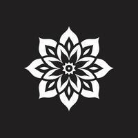 zen blomma elegant mandala i elegant svart majestätisk cirkularitet svartvit emblem visa upp mandala mönster i vektor