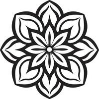 oändlig lugn svartvit emblem skildrar mandala i andlig spiraler elegant svart med mandala i vektor