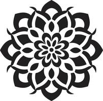 seelenvoll Spiralen Mandala präsentieren schwarz im einfarbig majestätisch Zirkularität elegant Mandala im schwarz vektor