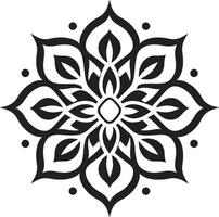 seelenvoll Symmetrie glatt schwarz mit Mandala im elegant unendlich Kompliziertheit Mandala abbilden einfarbig schwarz Muster vektor