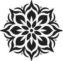 oändlig lugn svart med mandala mönster andlig spiraler mandala i svartvit vektor