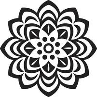 rätselhaft Eleganz elegant Mandala im glatt schwarz unendlich Gelassenheit schwarz mit Mandala Muster vektor