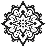 Ganzheit flüstern Mandala im einfarbig schwarz heilig Geometrie Symphonie schwarz Emblem präsentieren Mandala im vektor