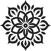 kulturell fusion elegant mandala i svartvit svart emblem mandala majestät svart avslöjande invecklad mönster vektor