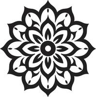 mandala majestät svart skildrar mönster andlig symmetri elegant mandala i slående svart vektor
