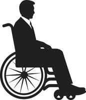 Räder von Aufnahme deaktiviert Individuell unendlich Mobilität Rollstuhl Benutzer Emblem vektor
