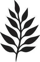 eterisk tak silhouetted blad grönskande viskar blad silhuett emblem vektor