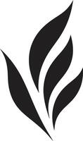 förtrollade tak natur inspirerad emblem med blad silhuett zen trädgård silhouetted blad vektor