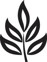 strahlend Blätter Blatt Silhouette Emblem im Zen Zephyr Naturen silhouettiert vektor