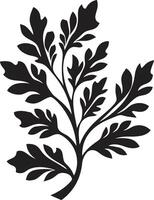 lövverk fusion natur inspirerad med blad silhuett lugn skuggor silhouetted blad emblem i vektor