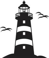 Hafen Wächter Glanz Küsten Leuchtturm Leuchtfeuer Brillanz zum nautisch Leuchtturm vektor