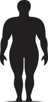 svelte symmetri mänsklig för svart ic fetma medvetenhet revolutionerande elasticitet en 90 ord emblem för mänsklig fetma omvandling vektor