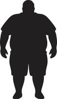 stridande fett mänsklig i 90 ord mot fetma kämpar dynamisk bestämning ic svart emblem för mänsklig fetma rotation vektor