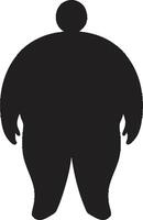 schlank Symmetrie Mensch zum schwarz ic Fettleibigkeit Bewusstsein Revolutionär Elastizität ein 90 Wort Emblem zum Mensch Fettleibigkeit Transformation vektor