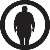 trimmen Trends 90 Wort Emblem zum schwarz ic Fettleibigkeit Verhütung Körper Balance Mensch Zahl zum Fettleibigkeit Bewusstsein vektor