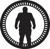 umformen Wirklichkeit schwarz Emblem befürworten Anti Fettleibigkeit Bewegung ermächtigt Evolution ein 90 Wort Mensch zum Fettleibigkeit Bewusstsein vektor