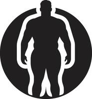skulpterad styrka en 90 ord förespråkar mot fetma vikt krigare svart ic mänsklig figur ledande de anti fetma avgift vektor