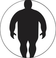 Metamorphose Mission schwarz ic zum Mensch Fettleibigkeit Transformation Abnehmen Lösungen Mensch Emblem im schwarz zum Fettleibigkeit Triumph vektor