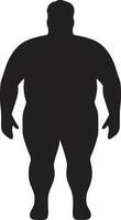 geformt Stärke ein 90 Wort befürworten gegen Fettleibigkeit Gewicht Krieger schwarz ic Mensch Zahl führen das Anti Fettleibigkeit aufladen vektor