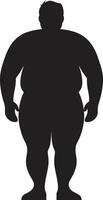 balansering spela teater visning 90 ord av mänsklig fetma lösningar trimma triumf ic svart för mänsklig fetma wellness vektor