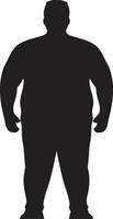 Abnehmen Lösungen Mensch Emblem im schwarz zum Fettleibigkeit Triumph beschwingt Vitalität ein 90 Wort ic zum Mensch Fettleibigkeit Elastizität vektor