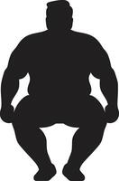 Revolutionär Elastizität 90 Wort zum Mensch Fettleibigkeit Transformation Eleganz im Anstrengung schwarz ic befürworten Anti Fettleibigkeit Maße vektor