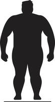 trimmen Triumph ic schwarz zum Mensch Fettleibigkeit Wellness Konturen von Veränderung ein 90 Wort Emblem führen das Kampf gegen Fettleibigkeit vektor