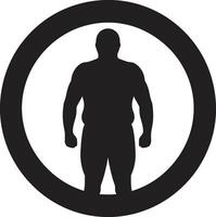 Abnehmen Silhouette schwarz ic Emblem ermutigend Fettleibigkeit Bewusstsein ermächtigt Evolution Mensch im schwarz zum Fettleibigkeit Elastizität vektor