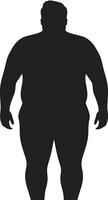 Metamorphose Mission 90 Wort zum Mensch Fettleibigkeit Transformation Abnehmen Lösungen ic schwarz Emblem befürworten Triumph Über Fettleibigkeit vektor
