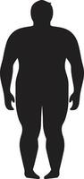 dynamisk bestämning 90 ord svart ic emblem för mänsklig fetma rotation vikt krigare mänsklig ledande de anti fetma avgift i svart vektor