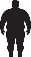 Abnehmen Lösungen ic schwarz Emblem befürworten Triumph Über Fettleibigkeit beschwingt Vitalität ein 90 Wort zum Mensch Fettleibigkeit Elastizität im schwarz vektor