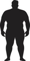 passa stiftelser 90 ord emblem för svart ic fetma medvetenhet fetma odyssey mänsklig i svart för wellness rotation vektor