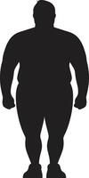 schlank Lösungen Mensch gegen Fettleibigkeit revitalisieren schwarz ic Emblem zum Fettleibigkeit Bewusstsein im 90 Wörter vektor
