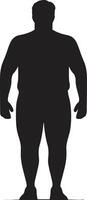 trimma trender emblem för i svart mot fetma kropp balans 90 ord ic för mänsklig fetma wellness vektor