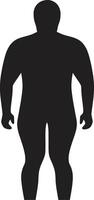svelte strategier 90 ord emblem för svart ic fetma medvetenhet vitalitet resa för mänsklig fetma förebyggande vektor