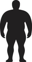 Champion Veränderung schwarz ic zum Mensch Fettleibigkeit Intervention Wellness Wirbelwind 90 Wort Emblem gegen Fettleibigkeit im schwarz vektor