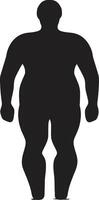 trimma segrar för fetma wellness försvar kropp balans 90 ord mänsklig emblem mot fetma i svart vektor