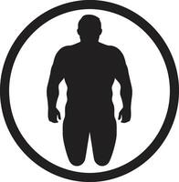 form växlar för mänsklig fetma försvar passa stiftelser 90 ord emblem i svart för fetma medvetenhet vektor