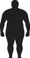 vitalitet resa för mänsklig fetma förebyggande fetma skrik svart ic mänsklig figur i 90 ord vektor