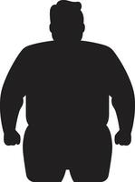 Vitalität Reise zum Mensch Fettleibigkeit Verhütung Fettleibigkeit Aufschrei schwarz ic Mensch Zahl im 90 Wörter vektor