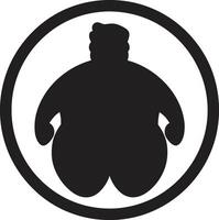 Wellness Wirbelwind 90 Wort Emblem gegen Fettleibigkeit im schwarz passen Futures Mensch befürworten Anti Fettleibigkeit Maße vektor