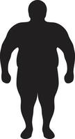 wellness krigare svart ic emblem i 90 ord för fetma försvar trimma triumf för mänsklig kondition mot fetma vektor