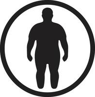 välbefinnande krigare för mänsklig anti fetma försvar passa fusion 90 ord emblem i svart för fetma intervention vektor