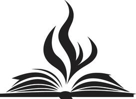 noir Buch Grafik stilvoll Emblem mit öffnen Buch geöffnet Weisheit elegant schwarz mit Buch vektor