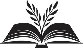 noir Buch Grafik modern zum ein fesselnd Marke literarisch Enthüllung Symbol elegant schwarz Emblem mit öffnen Buch Kunst vektor