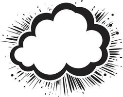 Comic schick Pop Kultur Wolke mit 80 Wort Flair retro Festlichkeit 80 Wort Pop-Art Rede Blase schwarz vektor